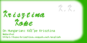 krisztina kope business card